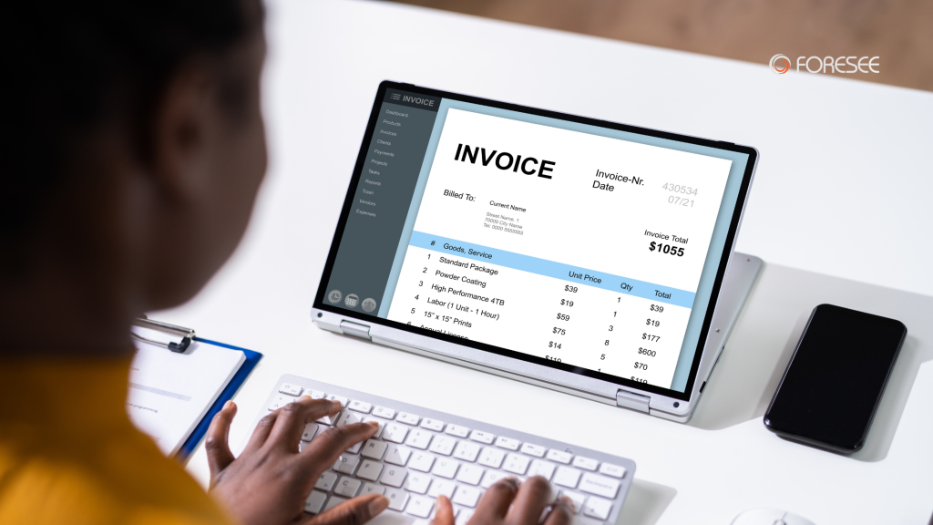 Invoice image in a tablet